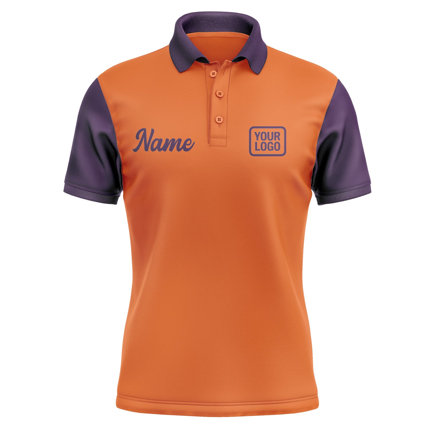 Custom Orange Purple Short-Sleeve Polo Shirt PO280707B107