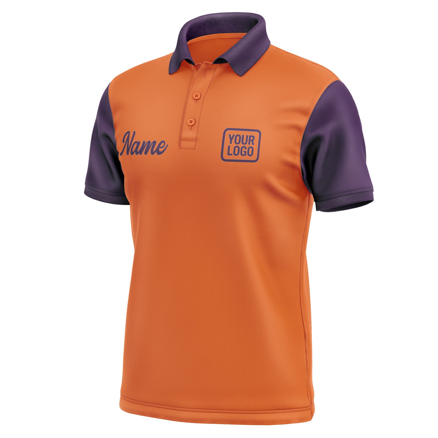 Custom Orange Purple Short-Sleeve Polo Shirt PO280707B107