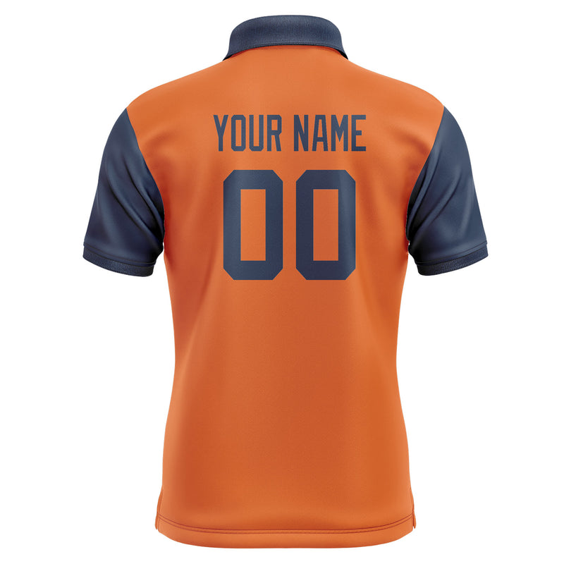 Custom Orange Blue Short-Sleeve Polo Shirt PO281010B110