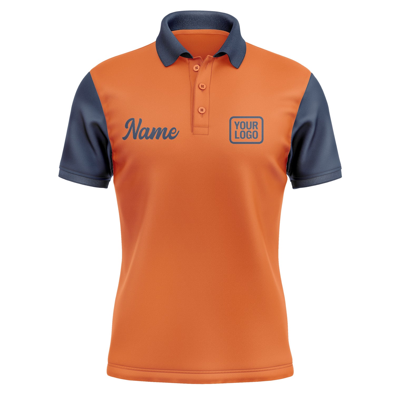 Custom Orange Blue Short-Sleeve Polo Shirt PO281010B110