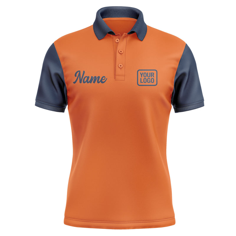 Custom Orange Blue Short-Sleeve Polo Shirt PO281010B110