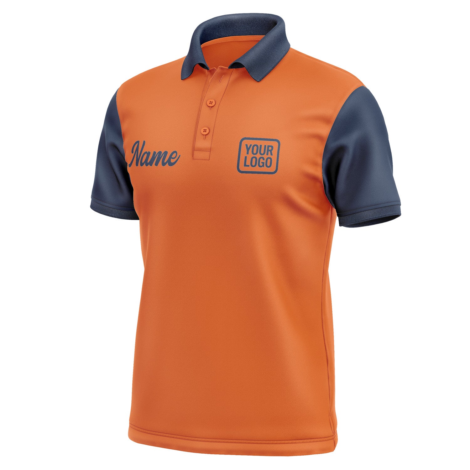 Custom Orange Blue Short-Sleeve Polo Shirt PO281010B110