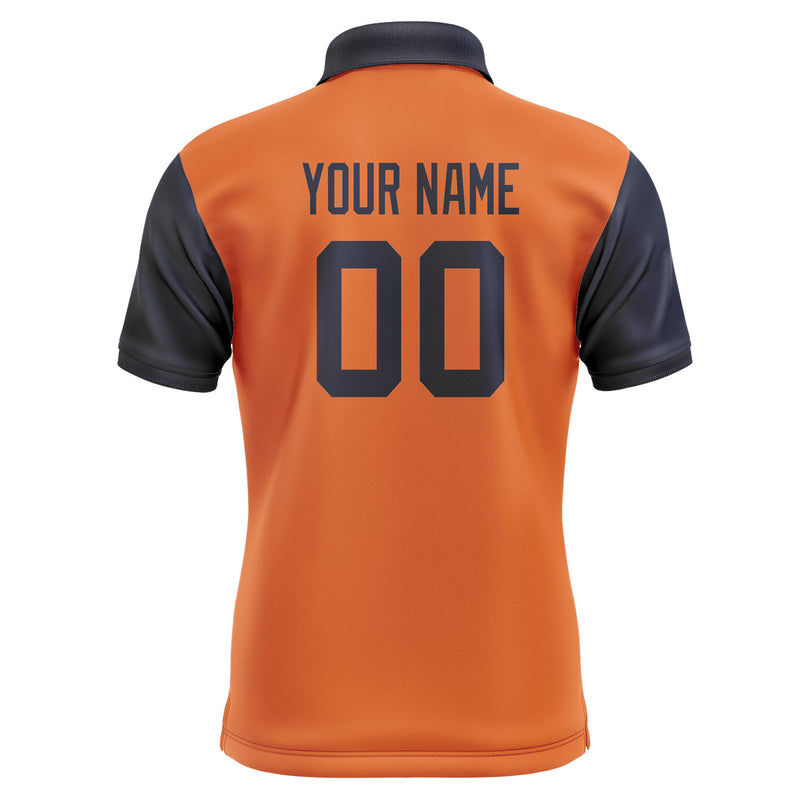 Custom Orange Navy Short-Sleeve Polo Shirt PO281111B111
