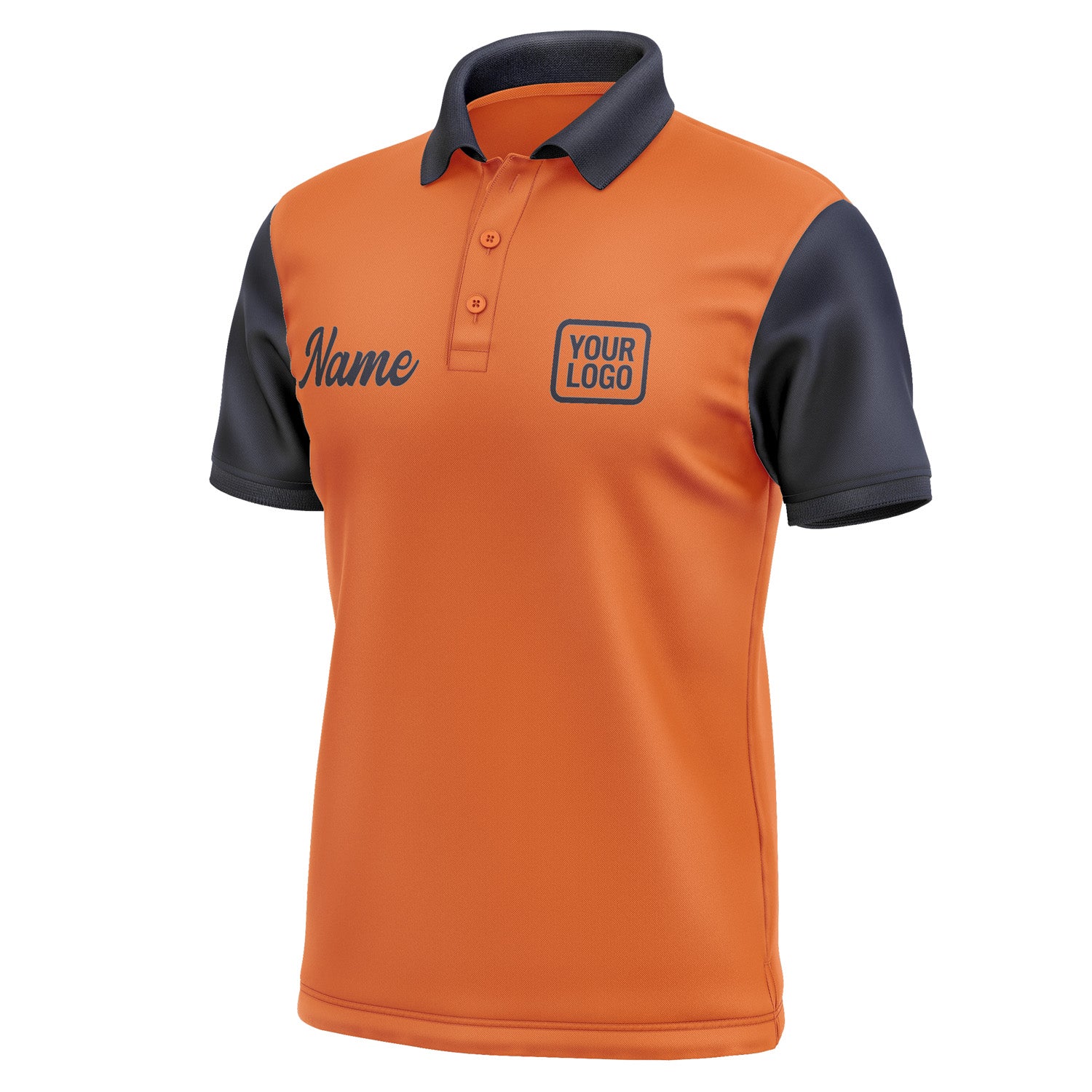 Custom Orange Navy Short-Sleeve Polo Shirt PO281111B111