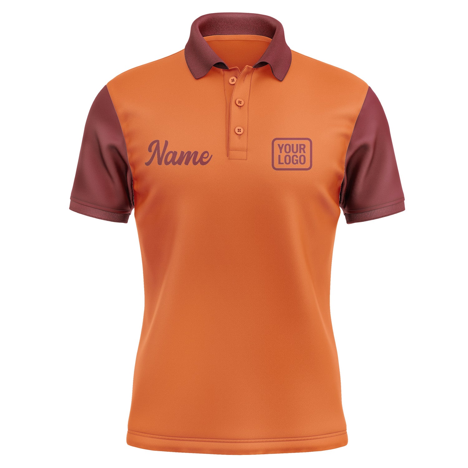 Custom Orange Crimson Red Short-Sleeve Polo Shirt PO281515B115