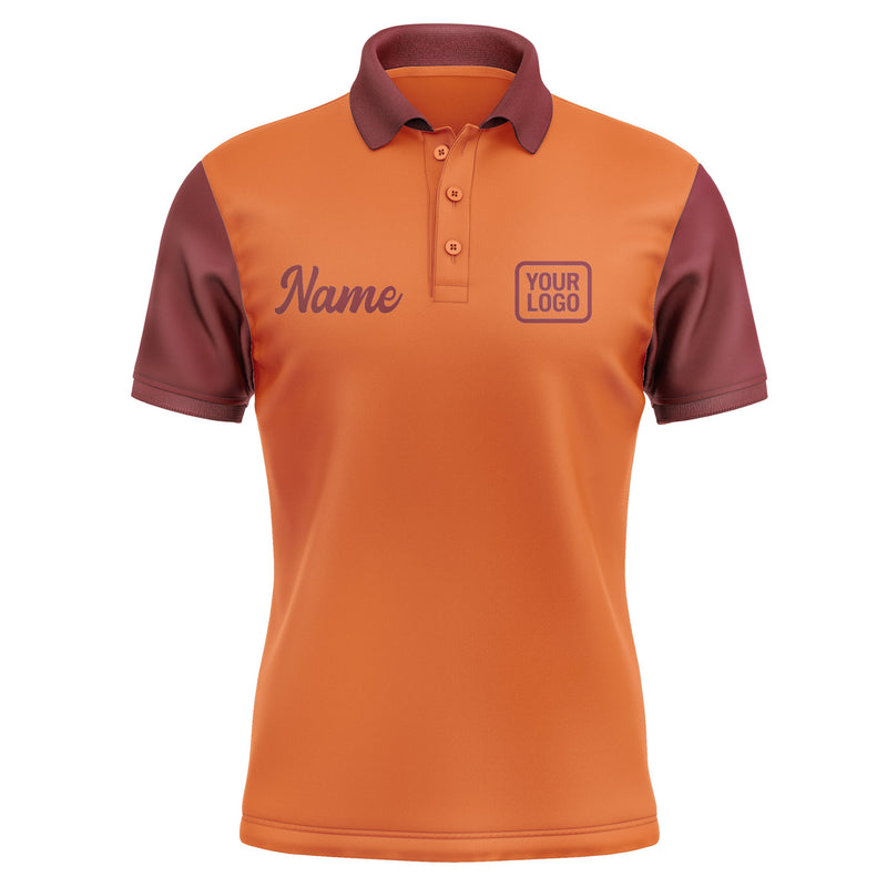 Custom Orange Crimson Red Short-Sleeve Polo Shirt PO281515B115