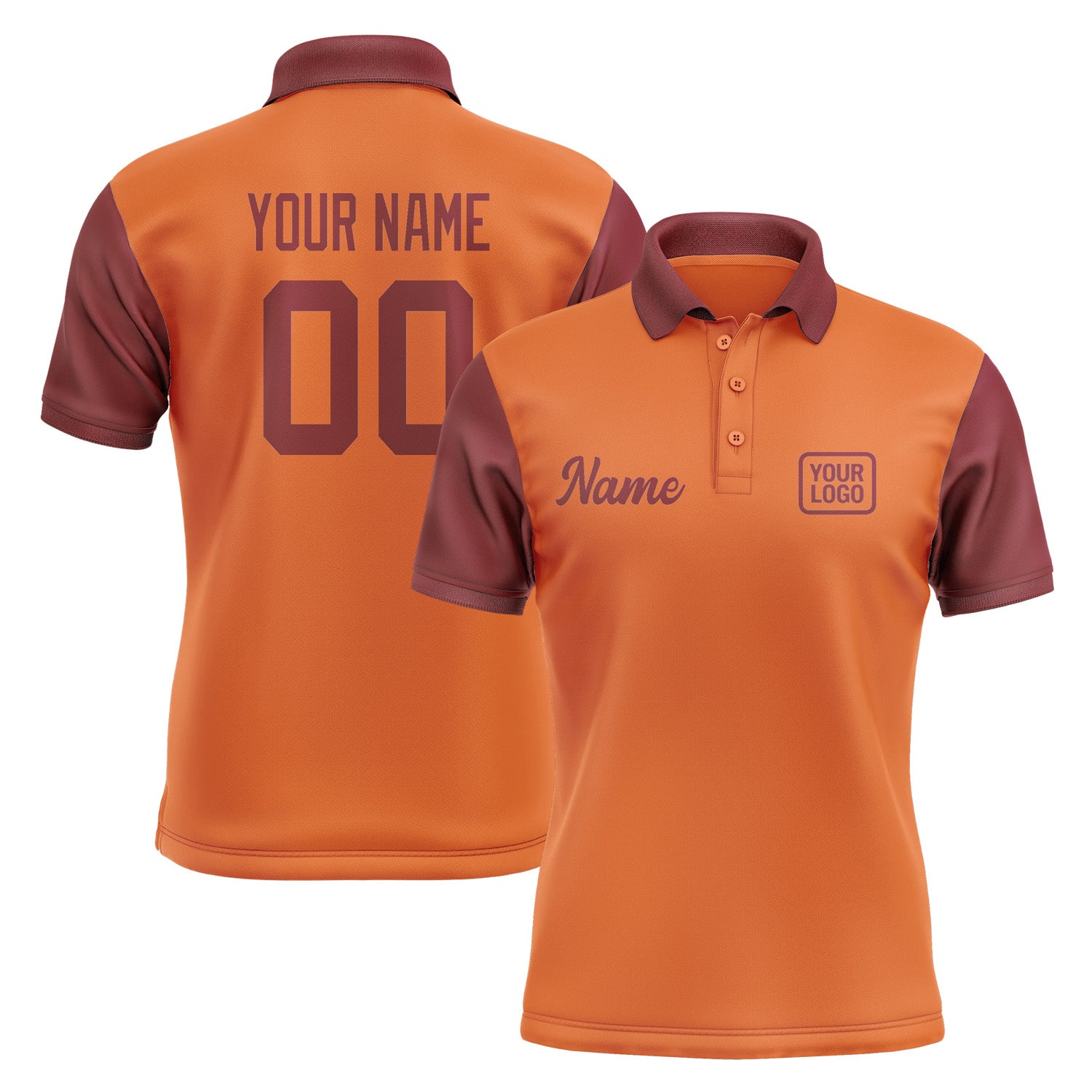 Custom Orange Crimson Red Short-Sleeve Polo Shirt PO281515B115