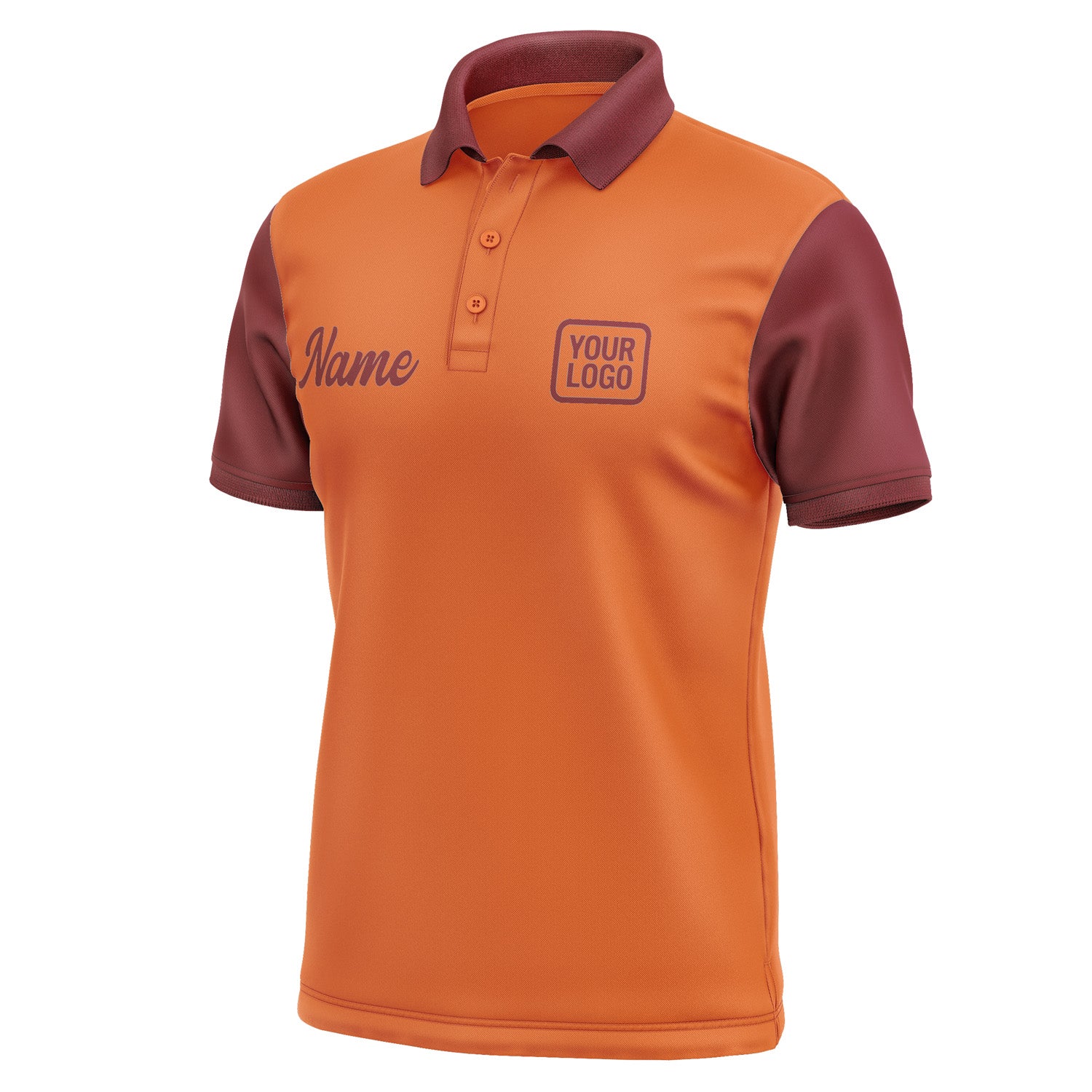 Custom Orange Crimson Red Short-Sleeve Polo Shirt PO281515B115