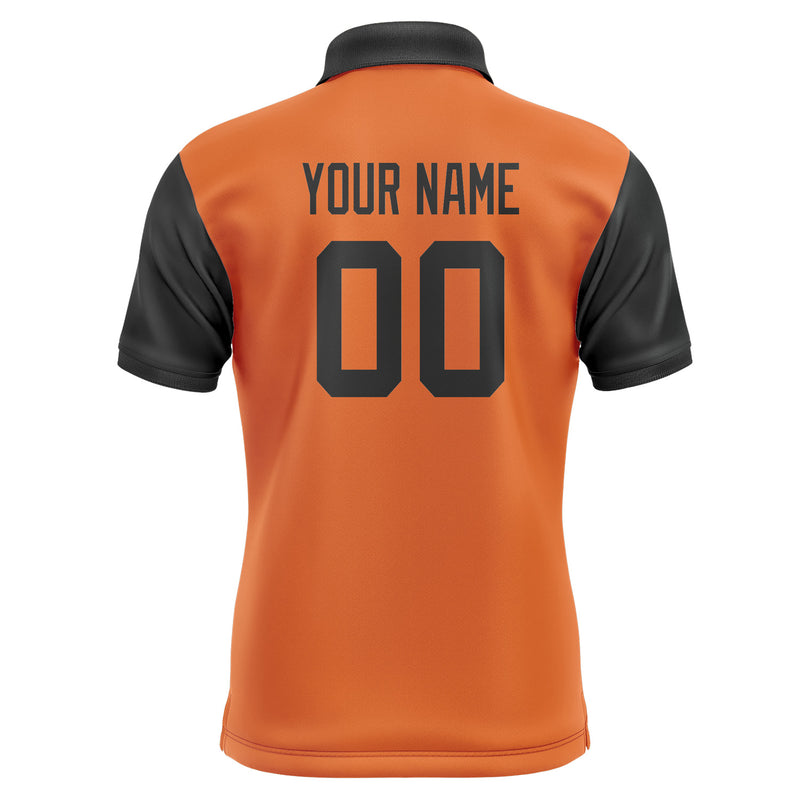 Custom Orange Black Short-Sleeve Polo Shirt PO281717B117