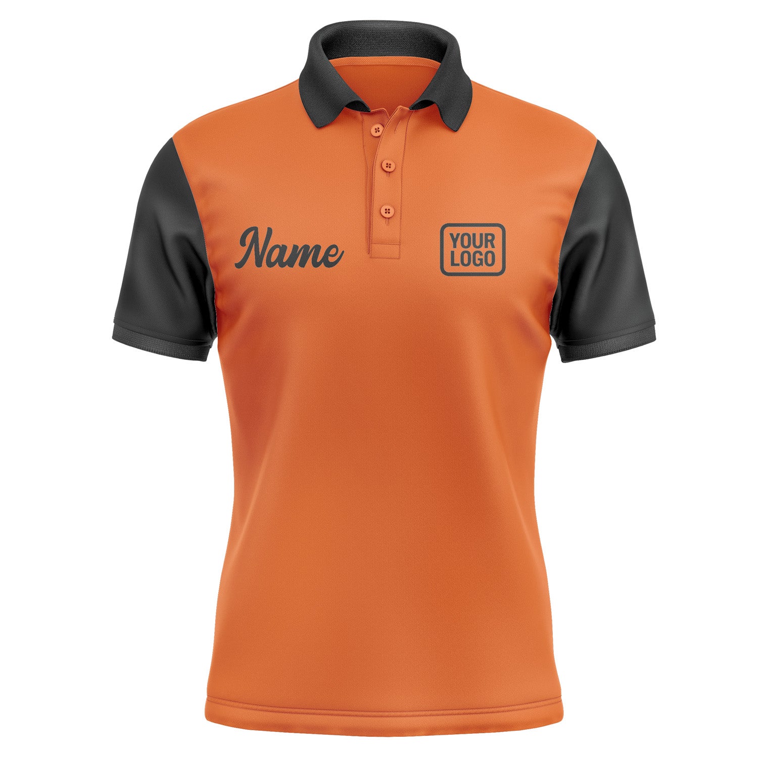 Custom Orange Black Short-Sleeve Polo Shirt PO281717B117