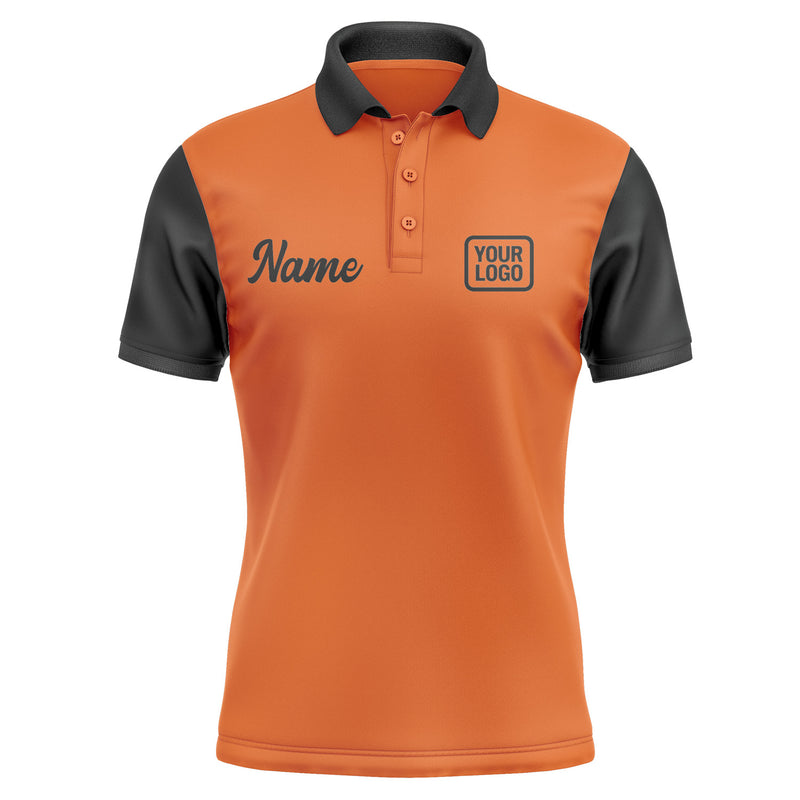 Custom Orange Black Short-Sleeve Polo Shirt PO281717B117