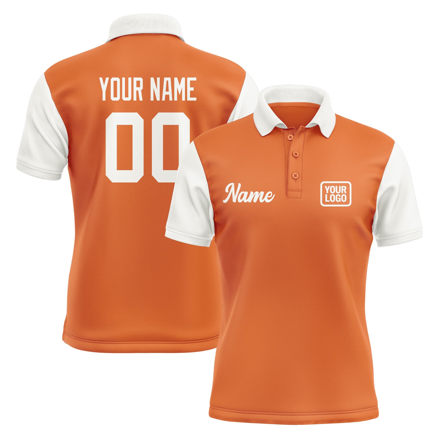 Custom Orange White Short-Sleeve Polo Shirt PO281818B118