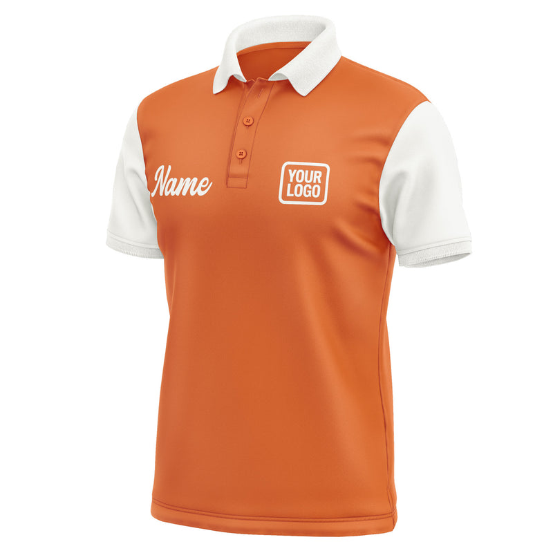 Custom Orange White Short-Sleeve Polo Shirt PO281818B118