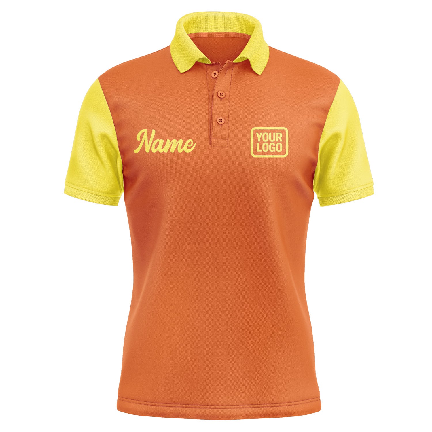 Custom Orange Light Yellow Short-Sleeve Polo Shirt PO282626B126