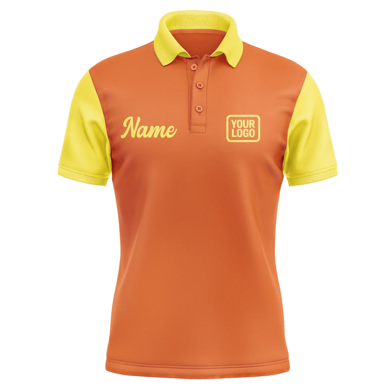 Custom Orange Light Yellow Short-Sleeve Polo Shirt PO282626B126