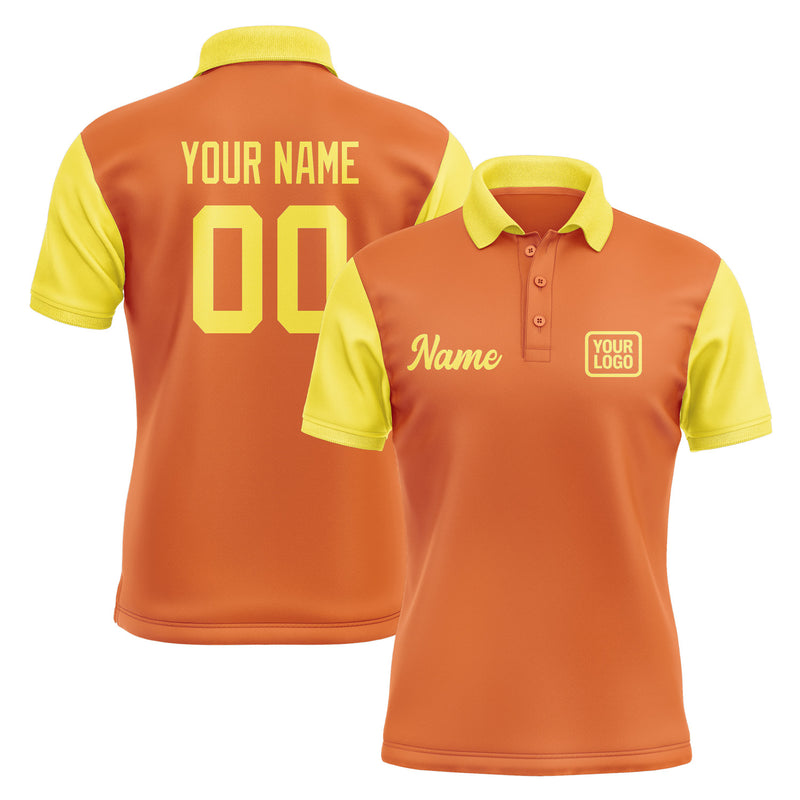 Custom Orange Light Yellow Short-Sleeve Polo Shirt PO282626B126