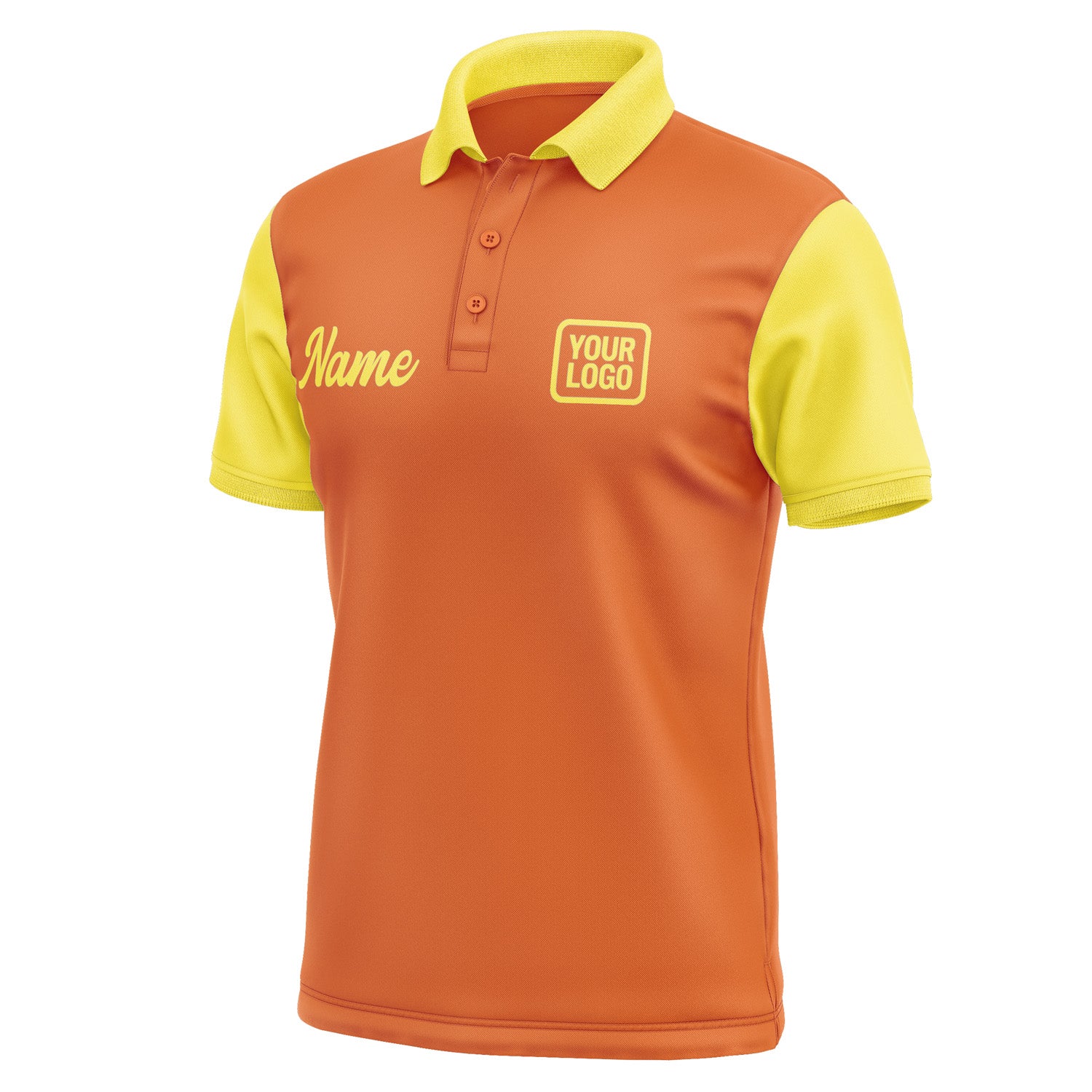 Custom Orange Light Yellow Short-Sleeve Polo Shirt PO282626B126