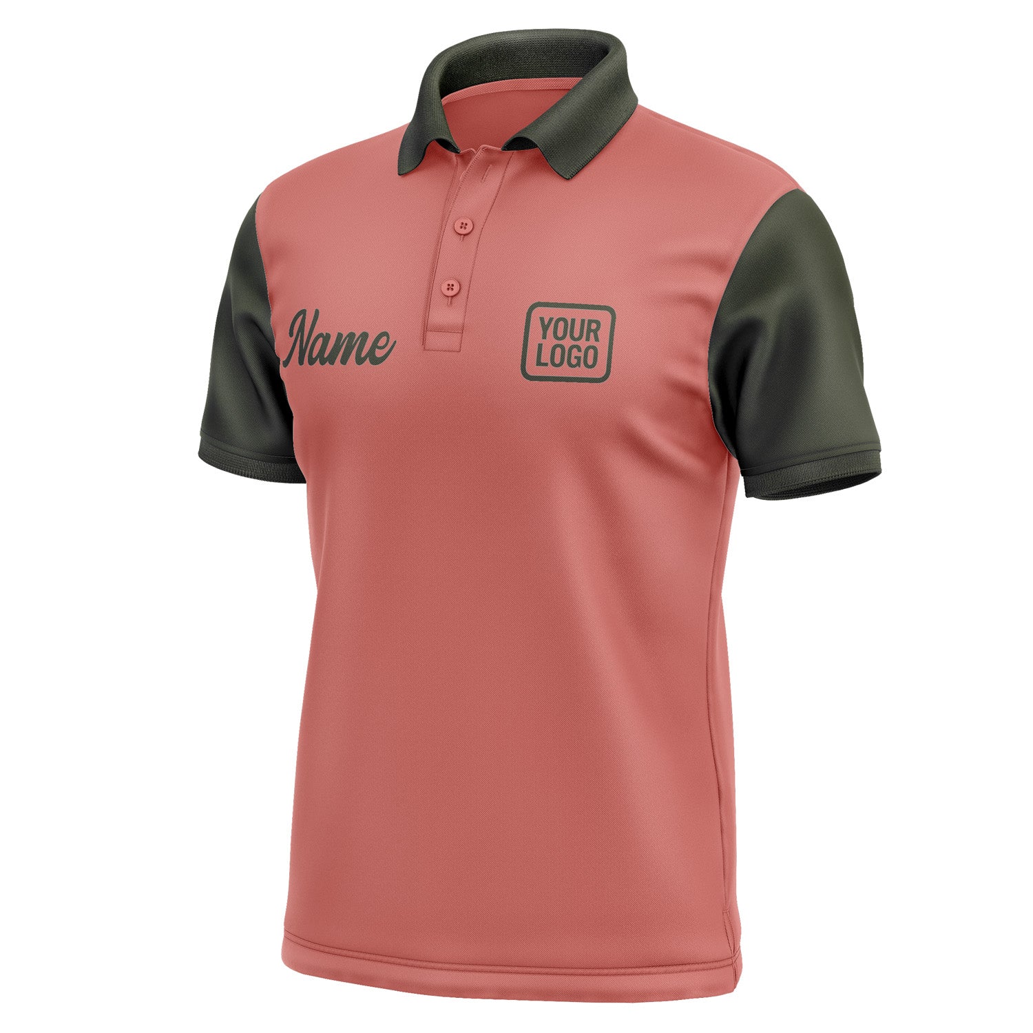 Custom Copper Rose Olive Short-Sleeve Polo Shirt PO290202B102