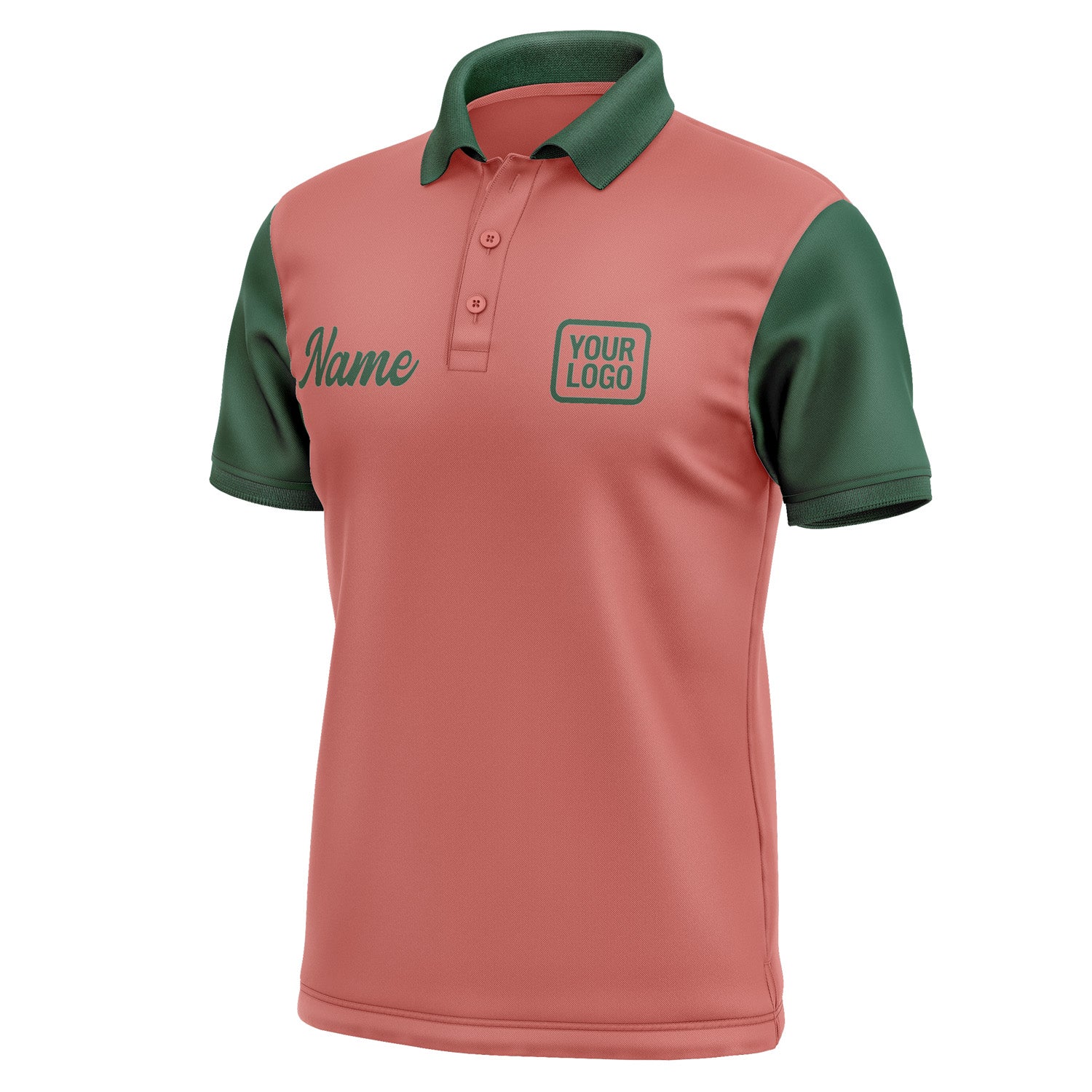 Custom Copper Rose Green Short-Sleeve Polo Shirt PO290505B105