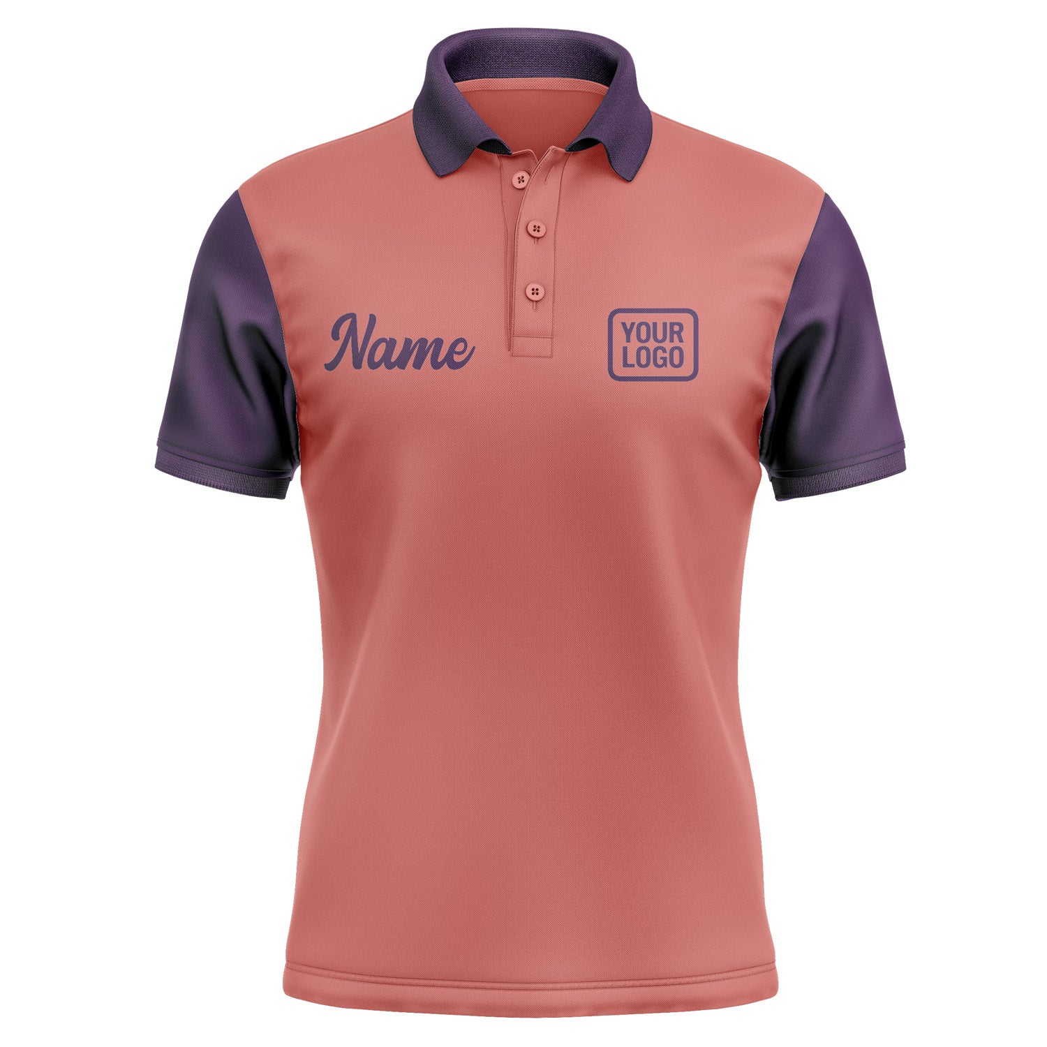Custom Copper Rose Purple Short-Sleeve Polo Shirt PO290707B107