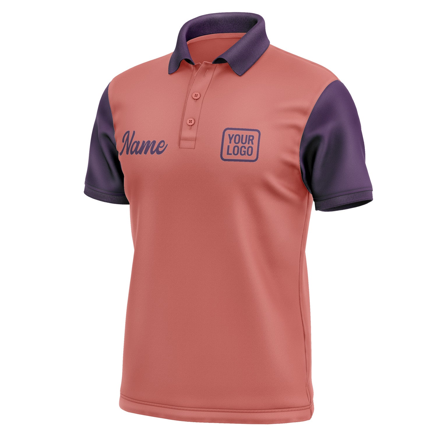 Custom Copper Rose Purple Short-Sleeve Polo Shirt PO290707B107