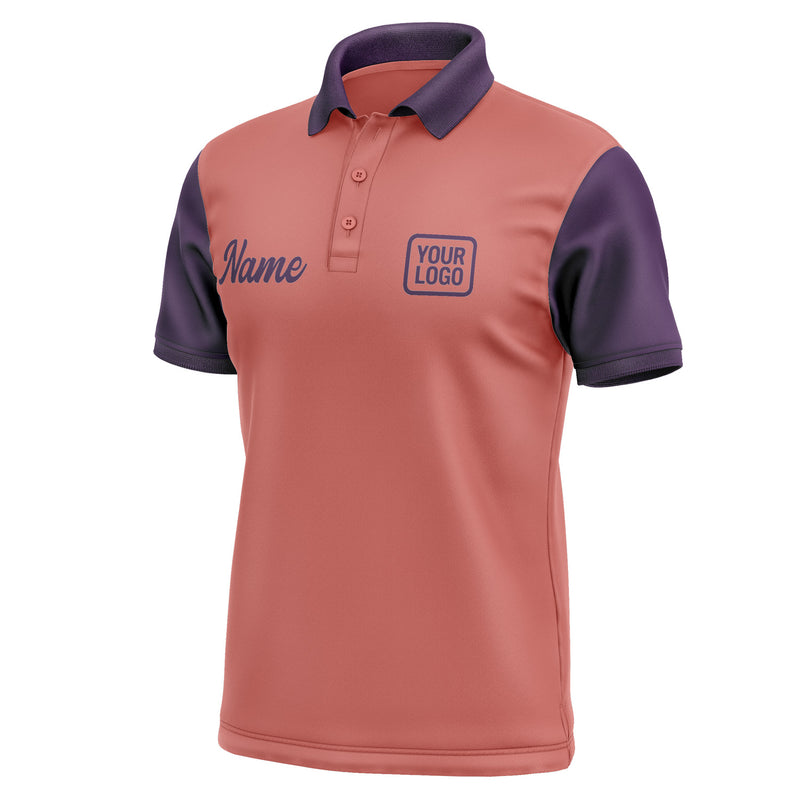Custom Copper Rose Purple Short-Sleeve Polo Shirt PO290707B107