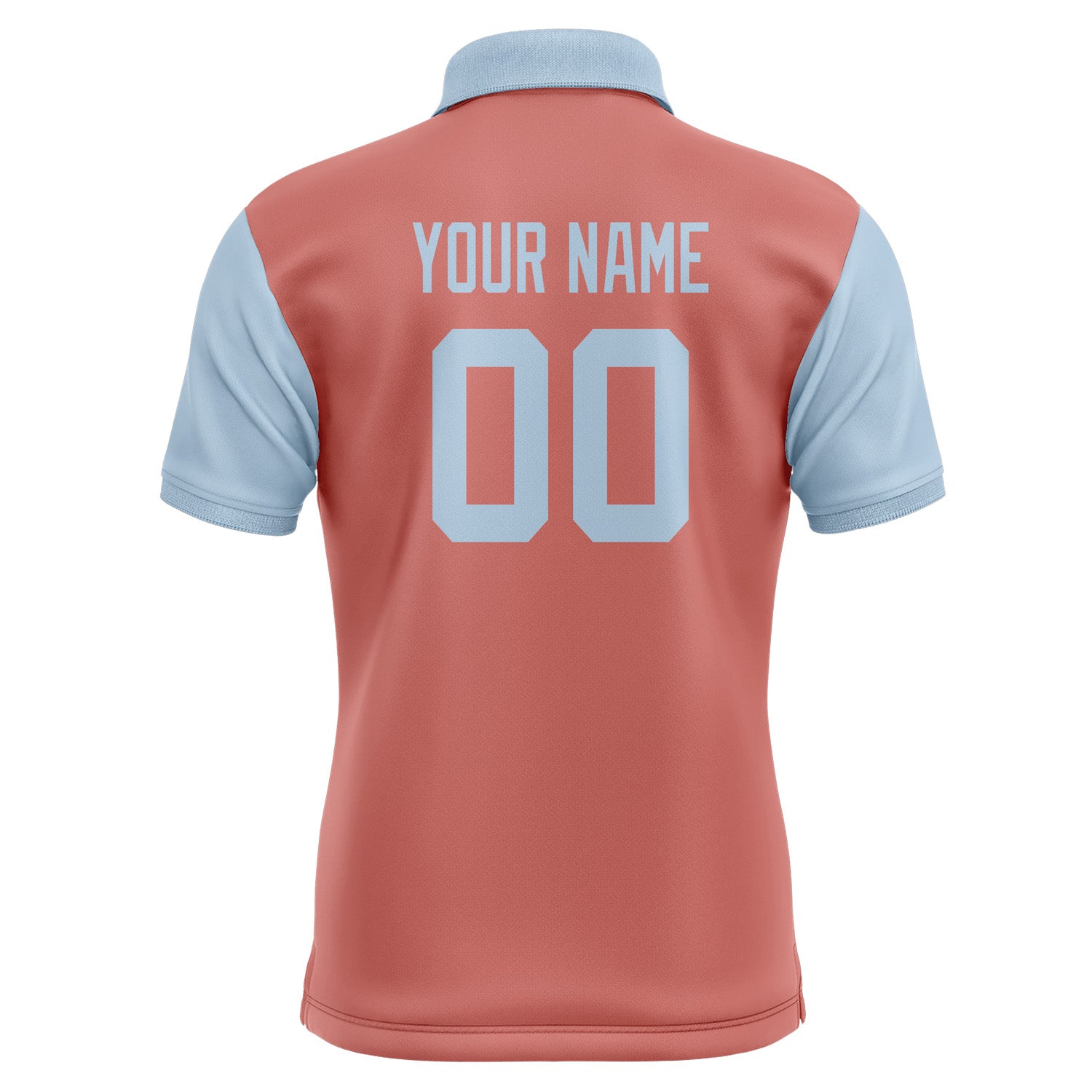 Custom Copper Rose Light Blue Short-Sleeve Polo Shirt PO290808B108