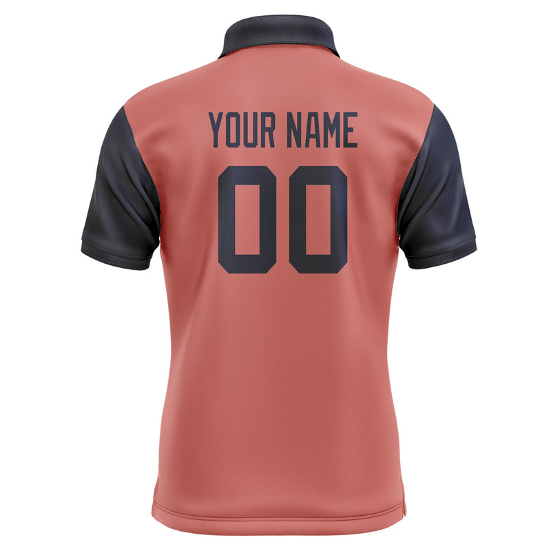 Custom Copper Rose Navy Short-Sleeve Polo Shirt PO291111B111