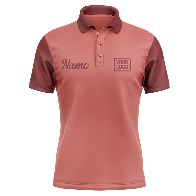 Custom Copper Rose Crimson Red Short-Sleeve Polo Shirt PO291515B115