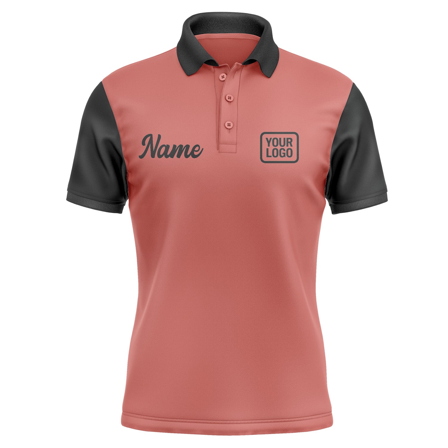 Custom Copper Rose Black Short-Sleeve Polo Shirt PO291717B117