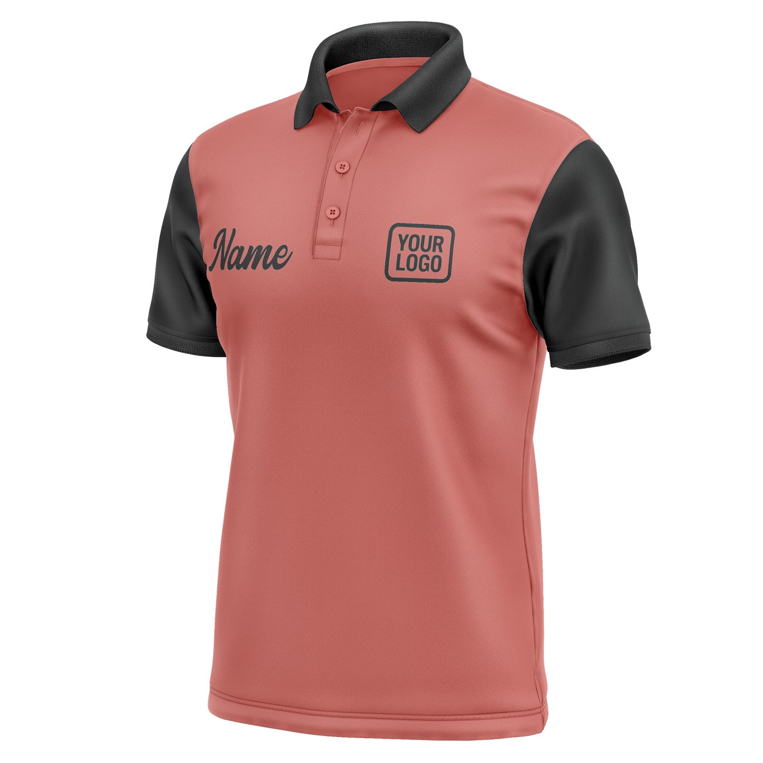 Custom Copper Rose Black Short-Sleeve Polo Shirt PO291717B117
