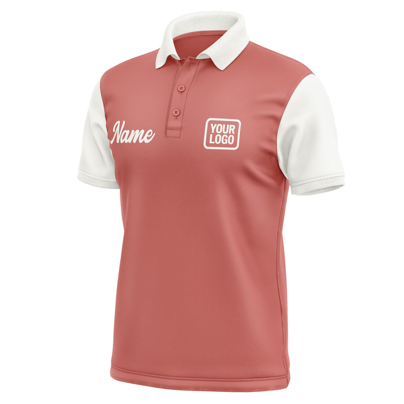Custom Copper Rose White Short-Sleeve Polo Shirt PO291818B118