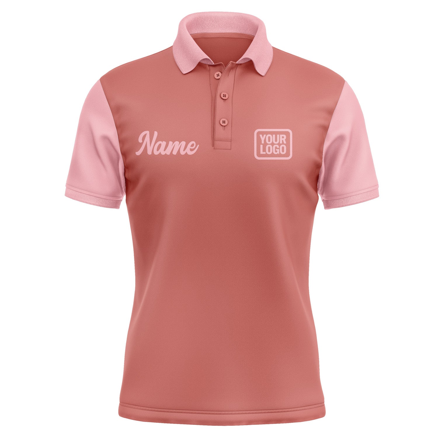 Custom Copper Rose Light Pink Short-Sleeve Polo Shirt PO292121B121