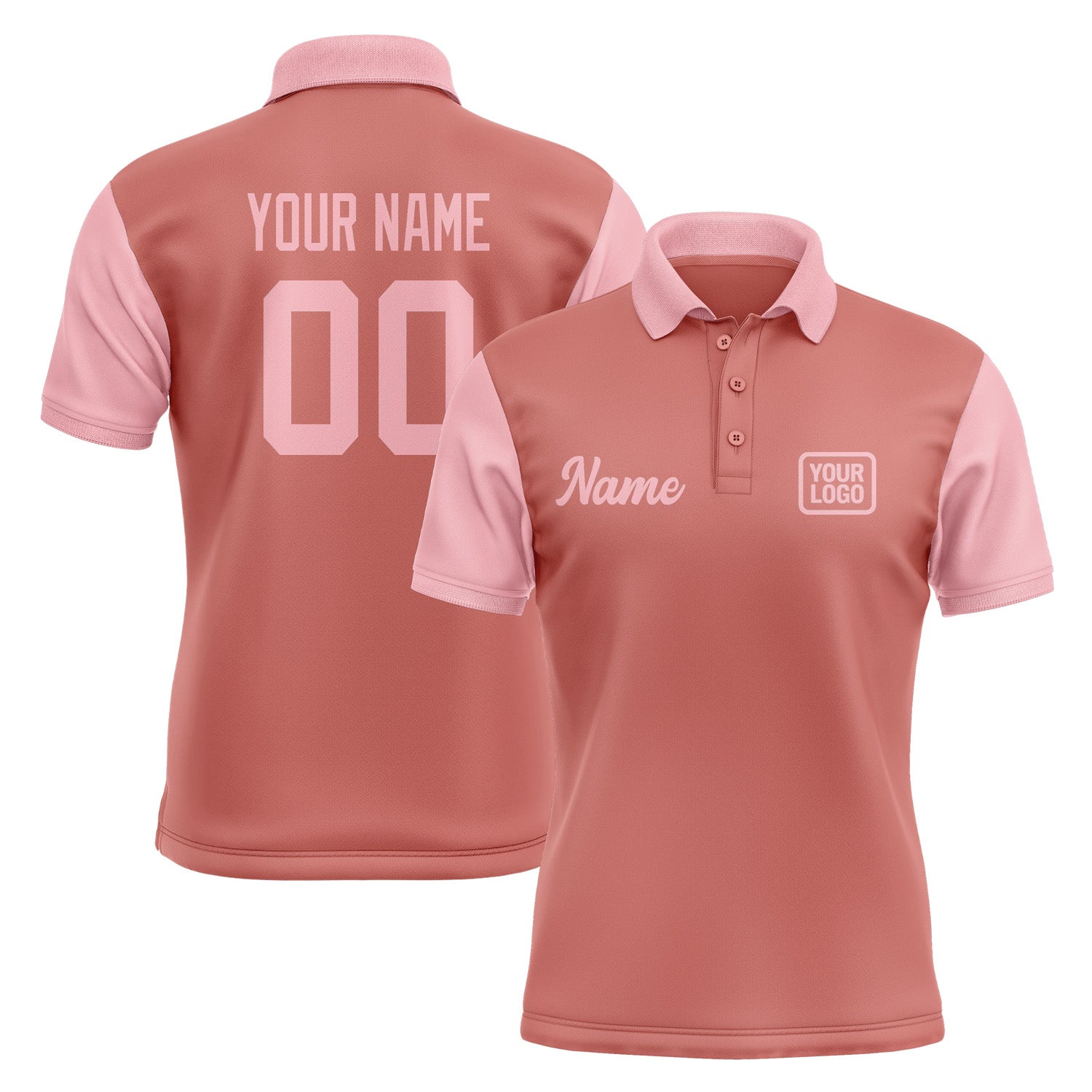 Custom Copper Rose Light Pink Short-Sleeve Polo Shirt PO292121B121