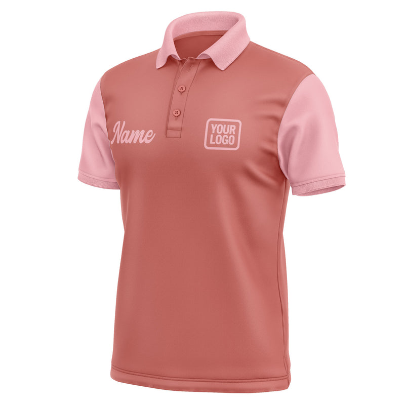 Custom Copper Rose Light Pink Short-Sleeve Polo Shirt PO292121B121