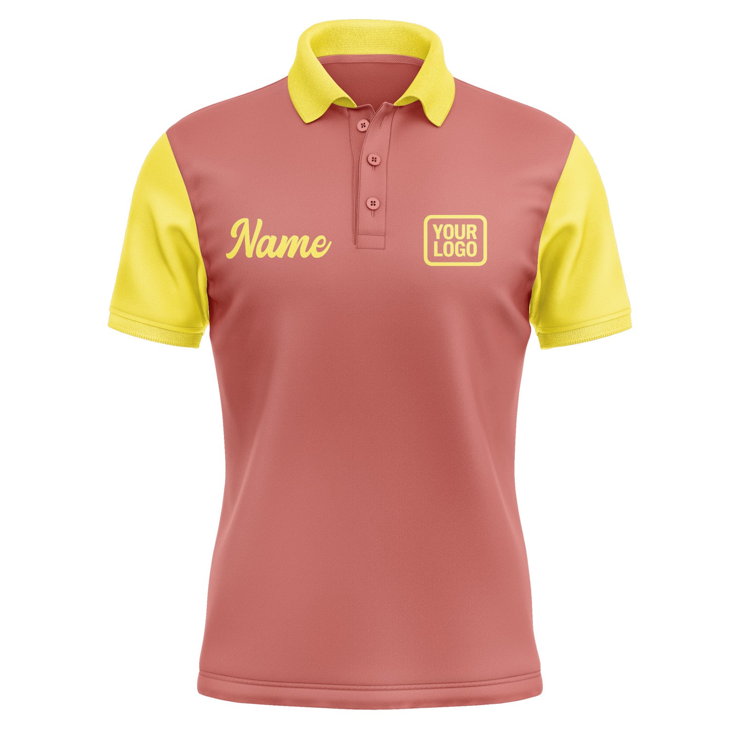 Custom Copper Rose Light Yellow Short-Sleeve Polo Shirt PO292626B126