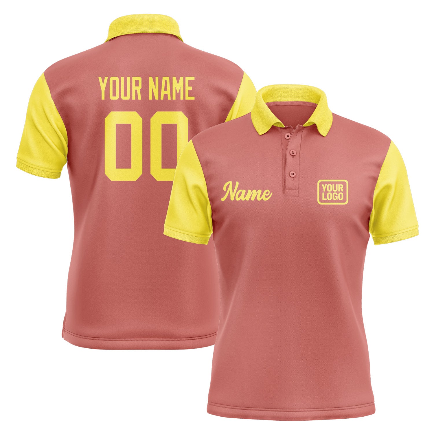 Custom Copper Rose Light Yellow Short-Sleeve Polo Shirt PO292626B126