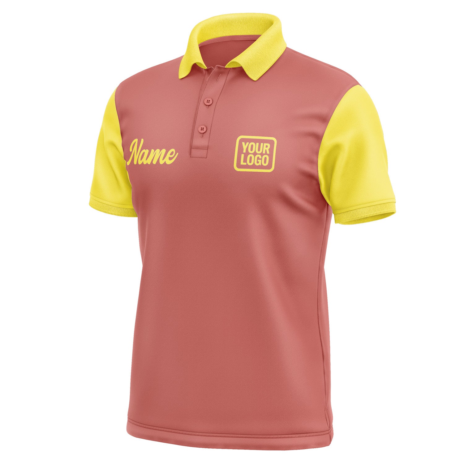 Custom Copper Rose Light Yellow Short-Sleeve Polo Shirt PO292626B126
