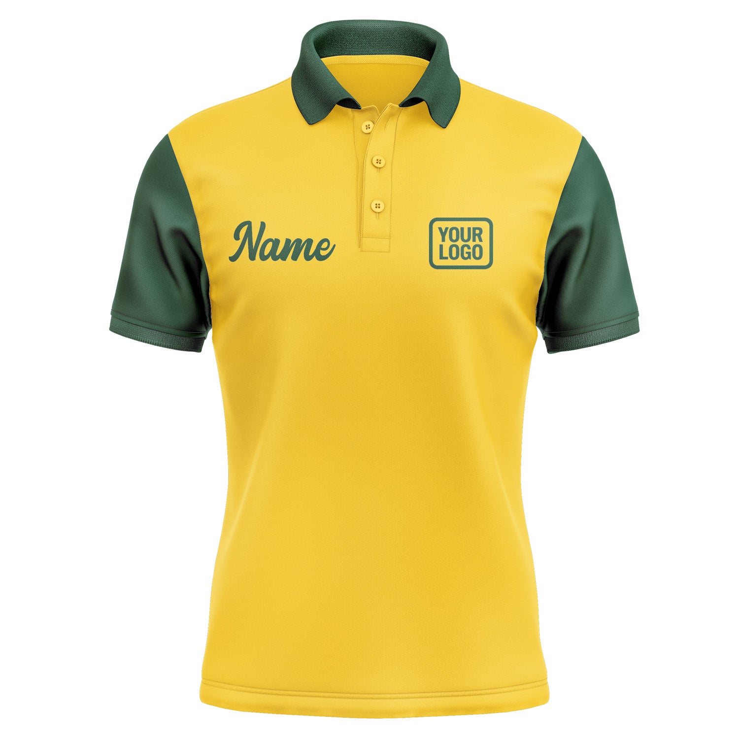 Custom Gold Green Short-Sleeve Polo Shirt PO300505B105