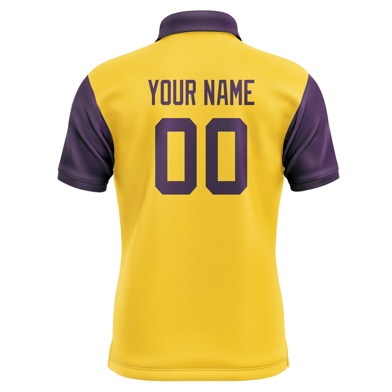 Custom Gold Purple Short-Sleeve Polo Shirt PO300707B107