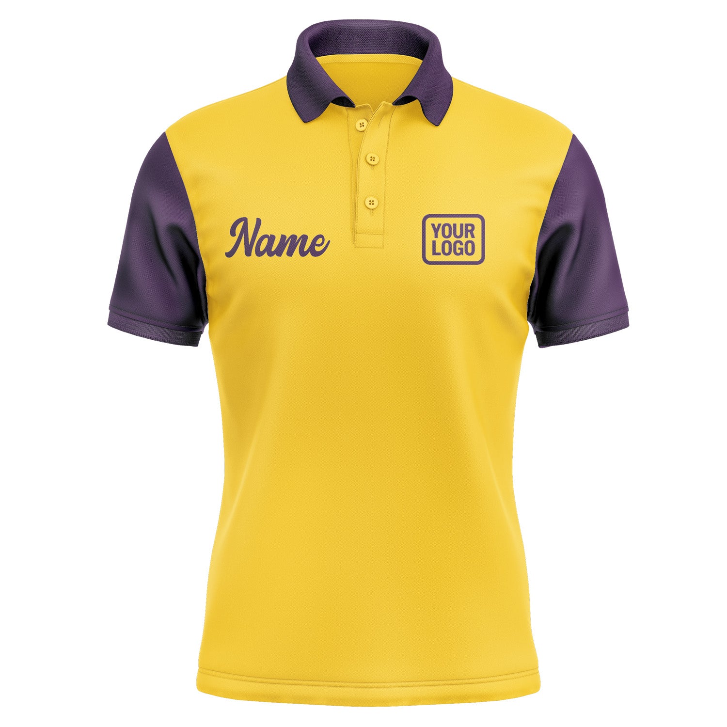 Custom Gold Purple Short-Sleeve Polo Shirt PO300707B107