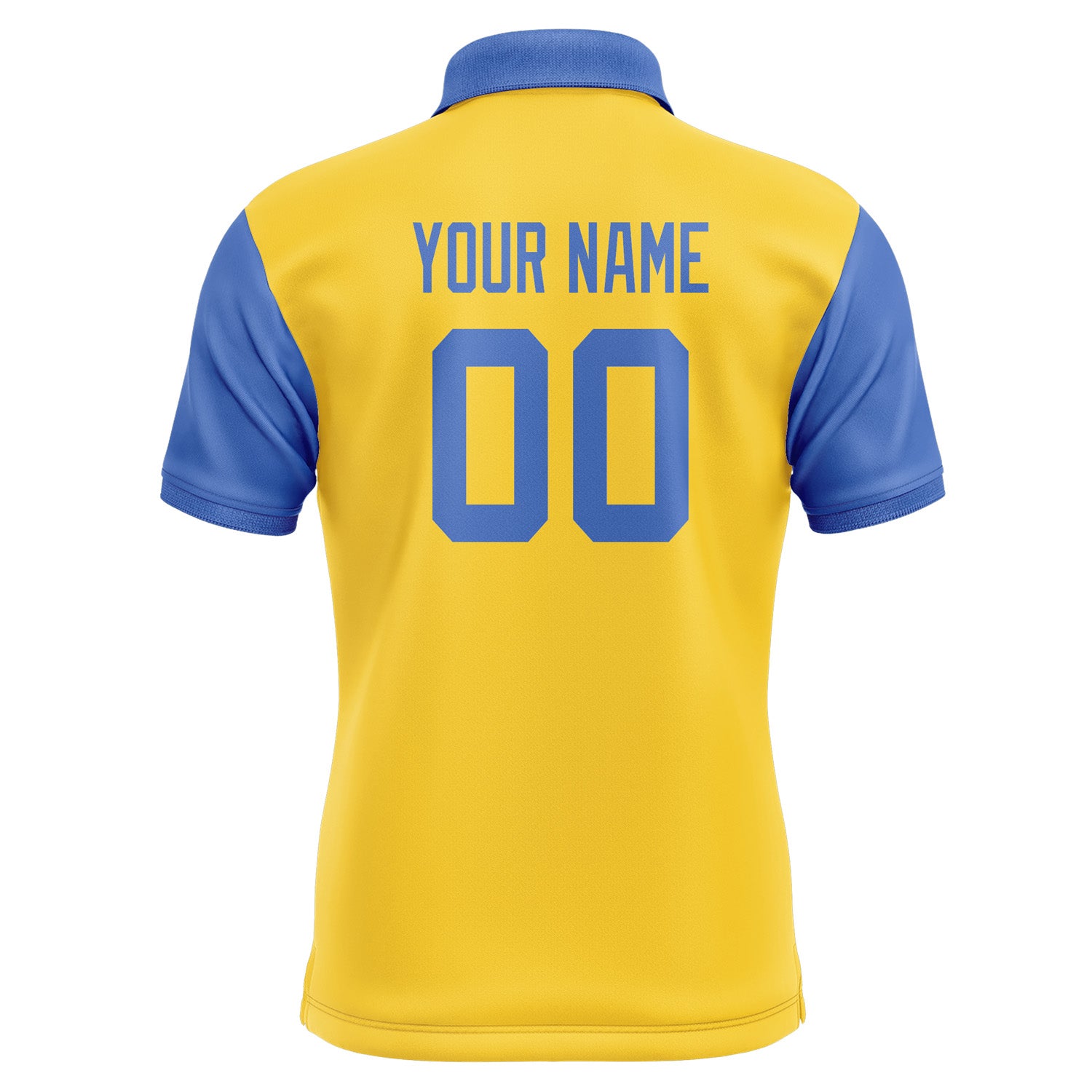 Custom Gold Sky Blue Short-Sleeve Polo Shirt PO300909B109