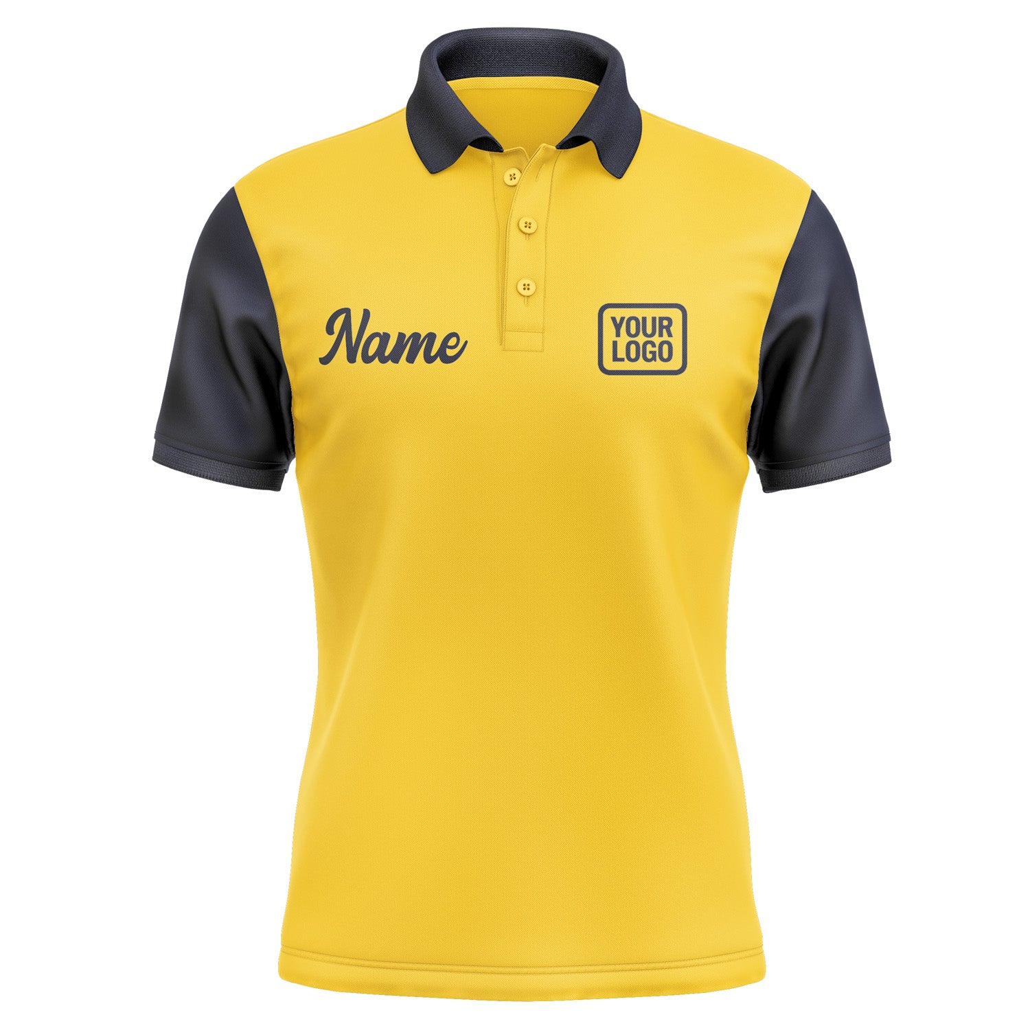 Custom Gold Navy Short-Sleeve Polo Shirt PO301111B111