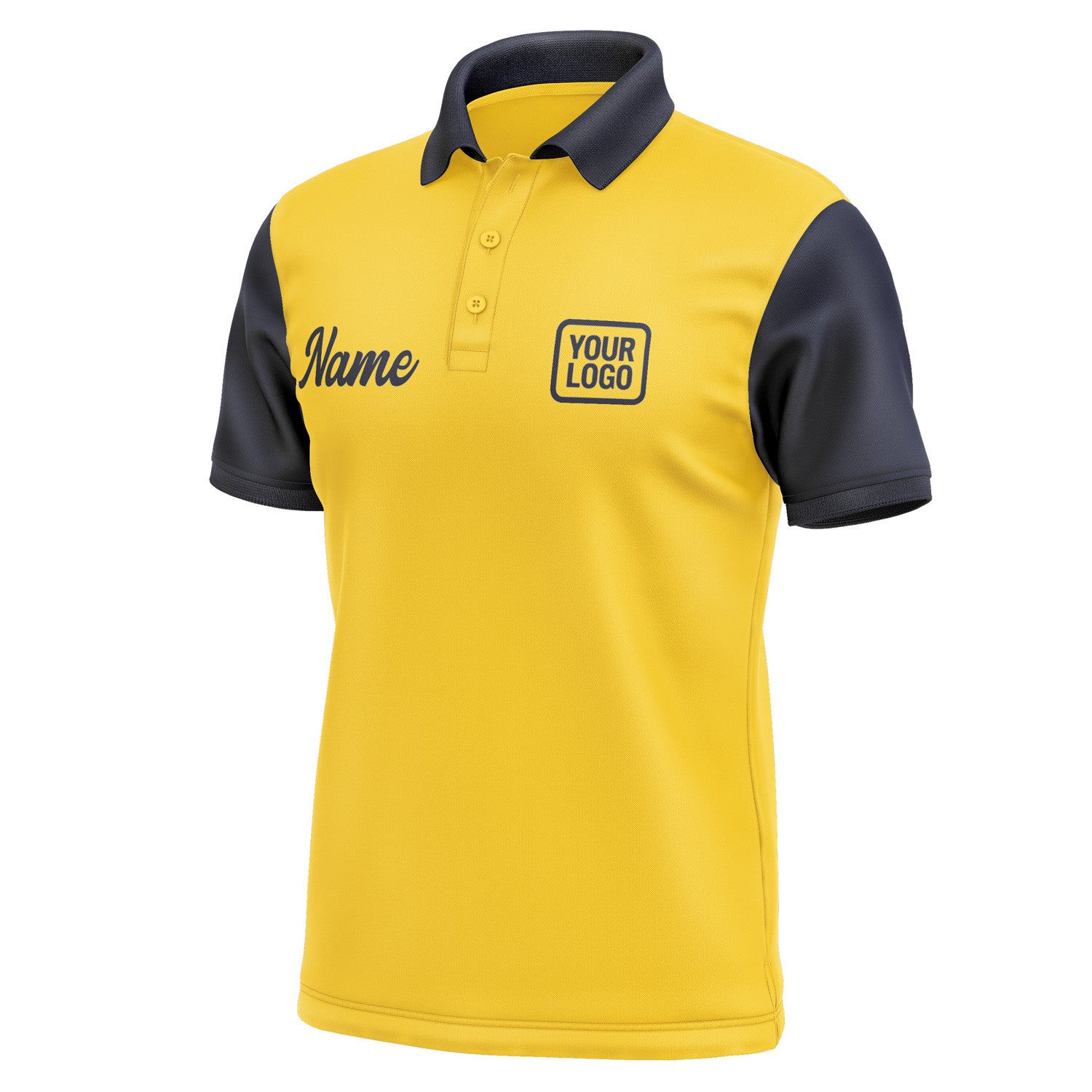 Custom Gold Navy Short-Sleeve Polo Shirt PO301111B111
