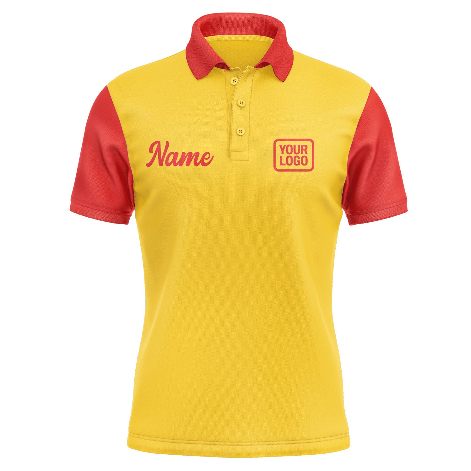 Custom Gold Orange Red Short-Sleeve Polo Shirt PO301212B112