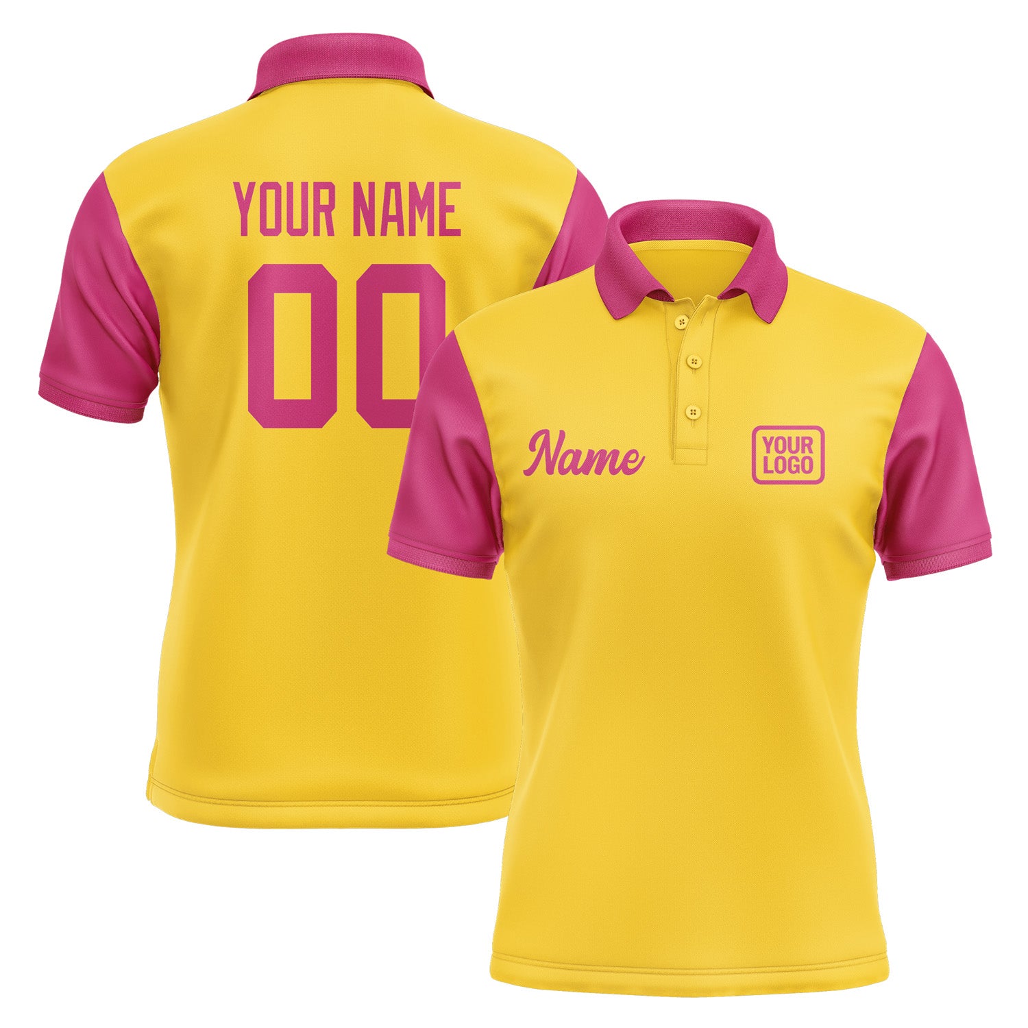 Custom Gold Pink Short-Sleeve Polo Shirt PO301313B113