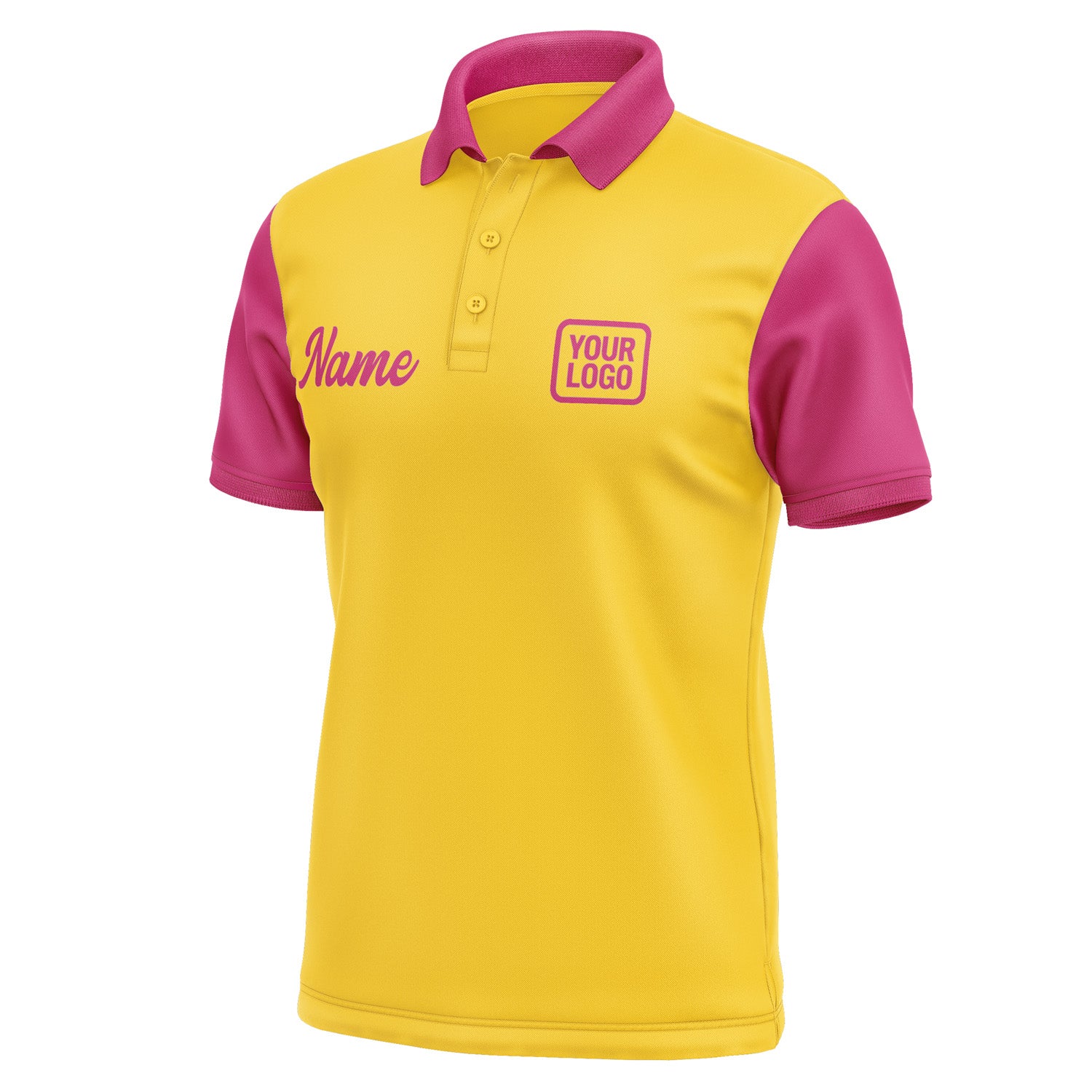 Custom Gold Pink Short-Sleeve Polo Shirt PO301313B113