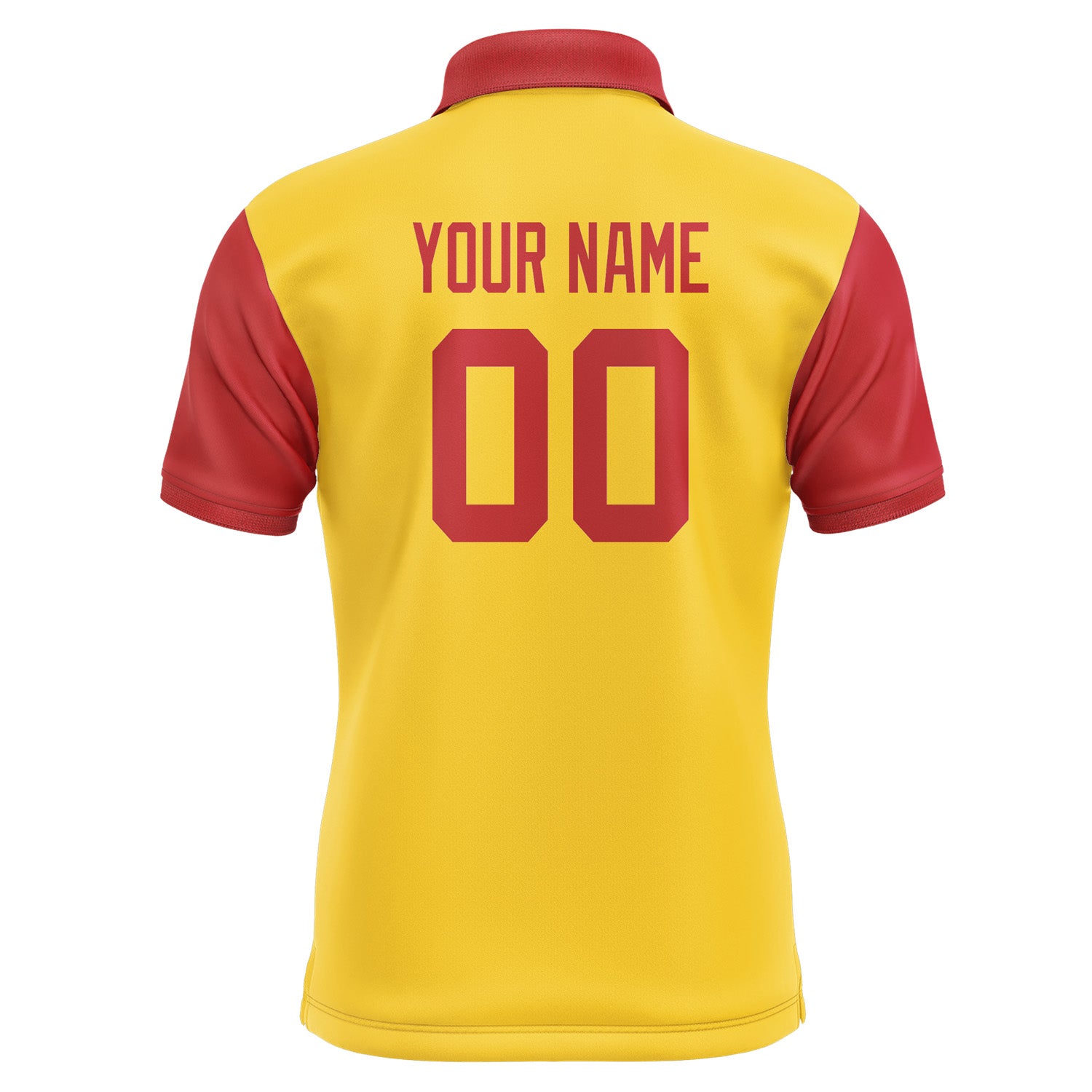 Custom Gold Red Short-Sleeve Polo Shirt PO301414B114
