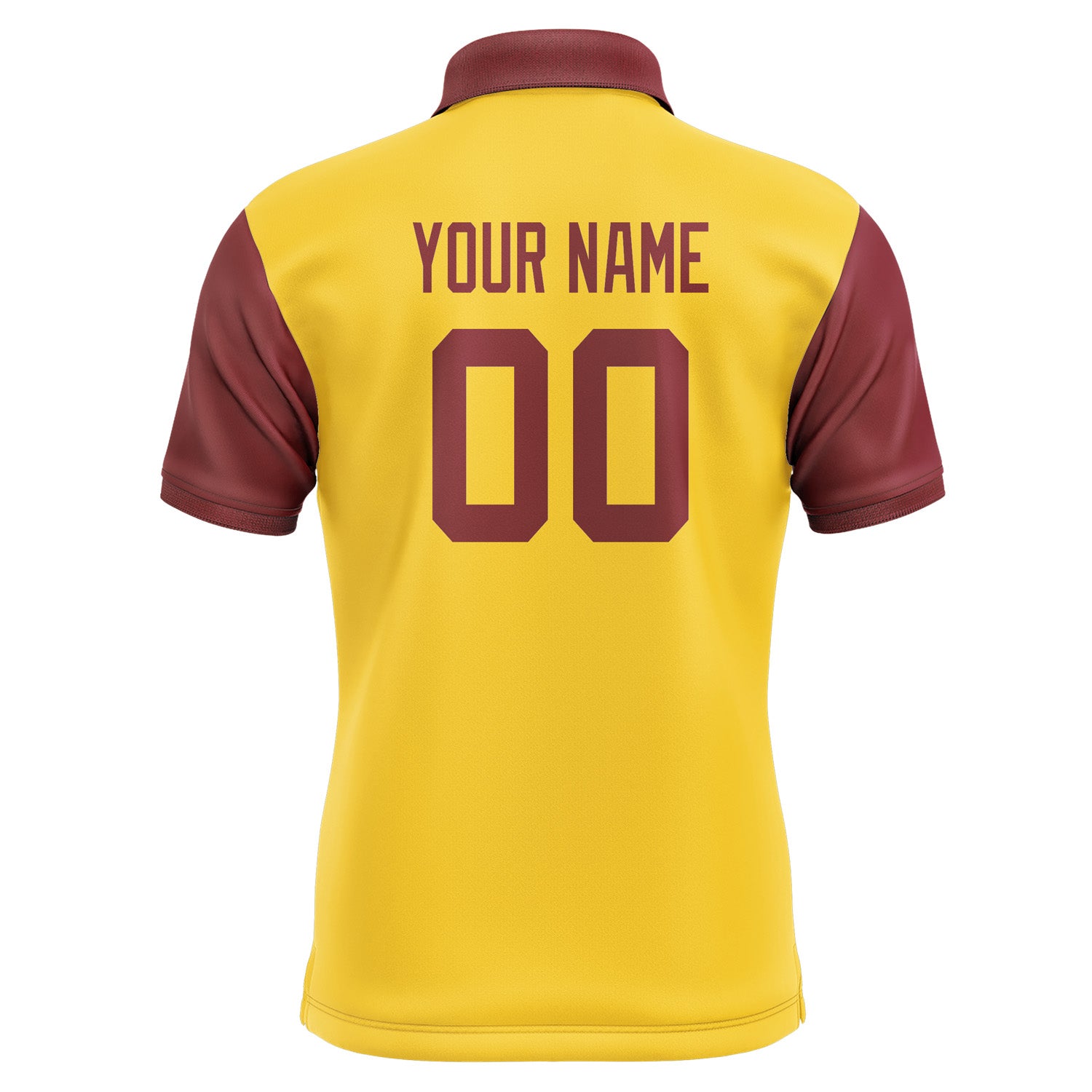 Custom Gold Crimson Red Short-Sleeve Polo Shirt PO301515B115