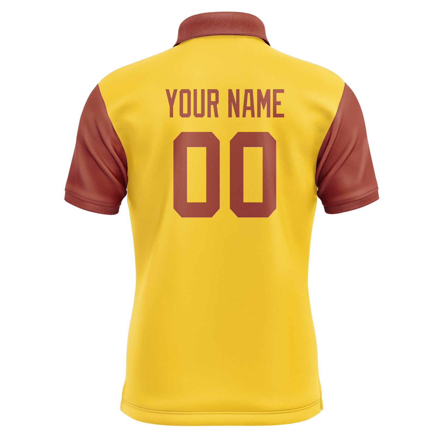 Custom Gold Coral Red Short-Sleeve Polo Shirt PO301616B116
